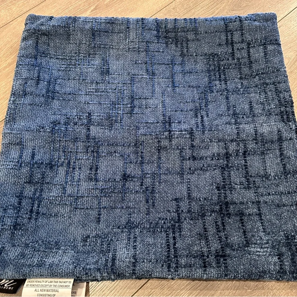 Color on Color Textured Decorative Throw Pillow Covers Blue 20X20 Set of 2